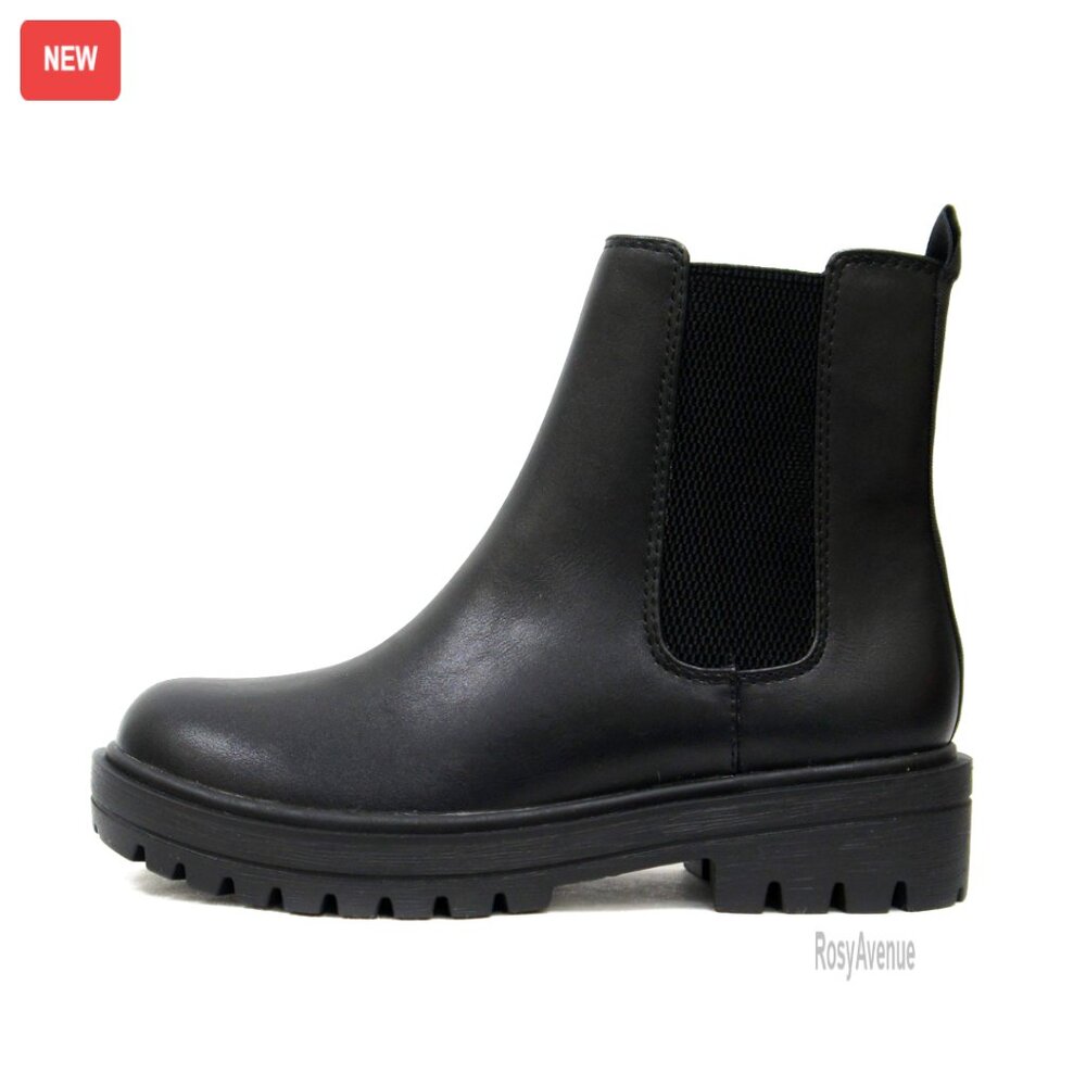 Lug Sole Chelsea Ankle Booties With Elastic Gore, Platform Heel